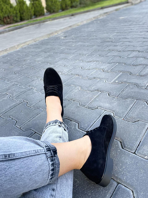 Туфлі жіночі RONE чорні замша натуральна 38р.-24.5см. 39р.-25.5см. (2673) Коломия - фото 8