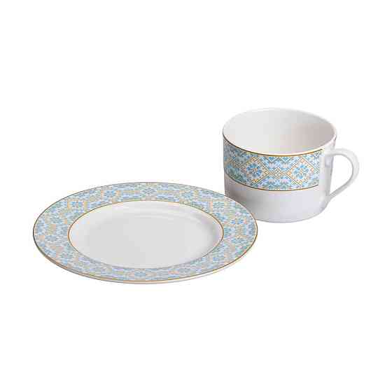 Yiwu Чашка порцелянова з орнаментом 250 мл, біла HP-7-741 Коломыя