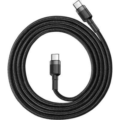 Дата кабель USB-C to USB-C 1.0m 3A 60W Cafule Black Baseus (CATKLF-GG1) Винница
