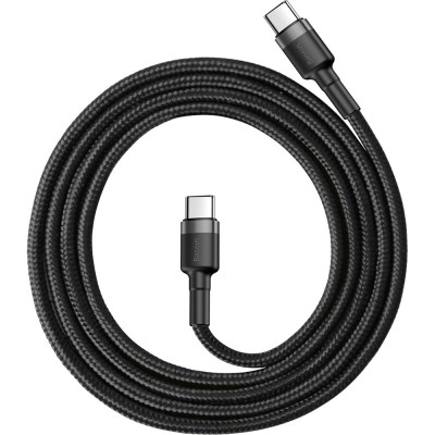 Дата кабель USB-C to USB-C 1.0m 3A 60W Cafule Black Baseus (CATKLF-GG1) Вінниця - фото 2