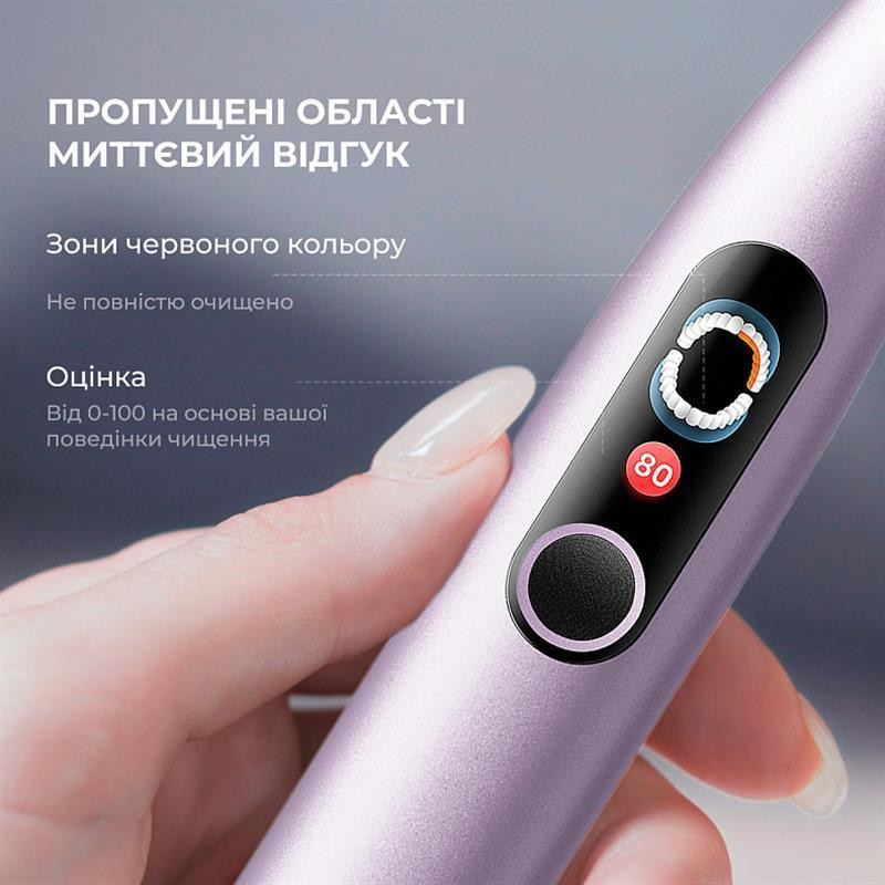 Розумна зубна електрощітка Oclean X Pro Digital Electric Toothbrush Purple (6970810553475) ( Purple ) Харків - фото 17