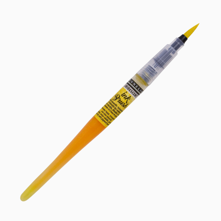 Ручка-пензель з чорнилом Sennelier Ink Brush, Переливчастий лимонно-жовтий (Iridescent Lemon Yellow) Київ - фото 1