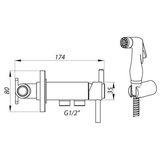 Смеситель для гигиенического душа и бачка унитаза Zerix LR5398-1 (LL1460) Харьков