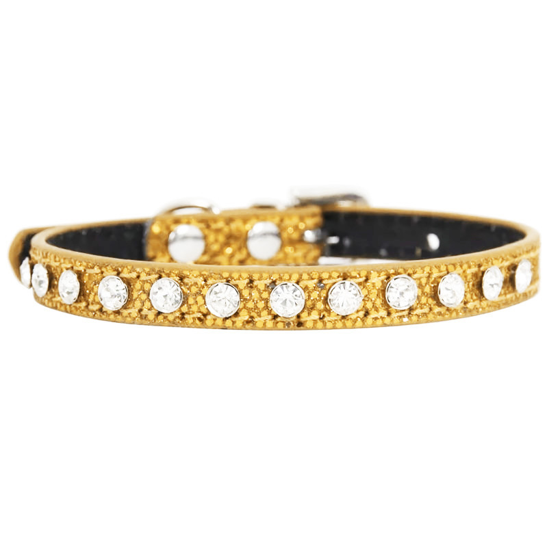 Нашийник 1521 15мм "Перламутр" шкіра подвійний Золотий Вінниця - фото 1