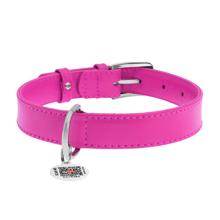 Нашийник для собак шкіряний WAUDOG Glamour з QR паспортом, без прикрас, M, Ш 20 мм, Дов 30-39 с Коломия - фото 2