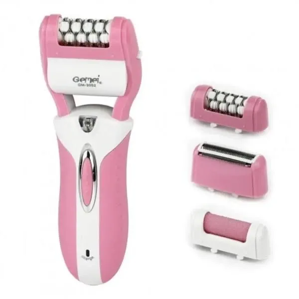Епілятор GEMEI GM-3052 3в1 акумуляторний з бритвою та пемзою, 2 швидкості, 32 пінцети Одеса - фото 2