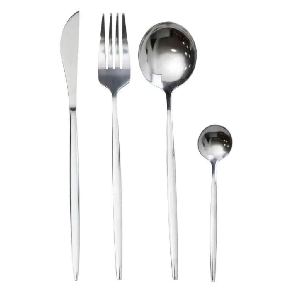 Набір столових приборів 24 предмети набір ложок виделок і ножів на 6 персон Сріблястий HP-20-42 Коломия - фото 1