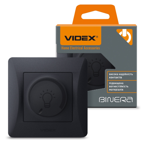 BINERA чорний графіт Вимикач диммерний LED 200W Videx Житомир