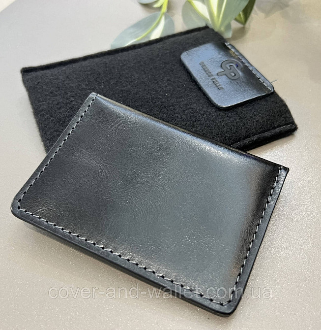 Кожаная обложка на автодокументы черного цвета LQ Leather Киев - изображение 10