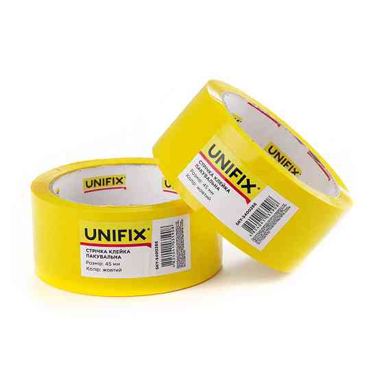Лента клейкая упаковочная желтая 45мм 200 SKW-5400266 UNIFIX Рівне