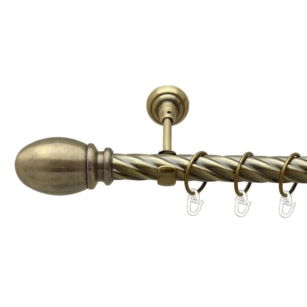 Карниз Orvit Белуно металевий однорядний відкритий скручена труба кільце металеве Антик 25 мм 240 см Львов - изображение 1