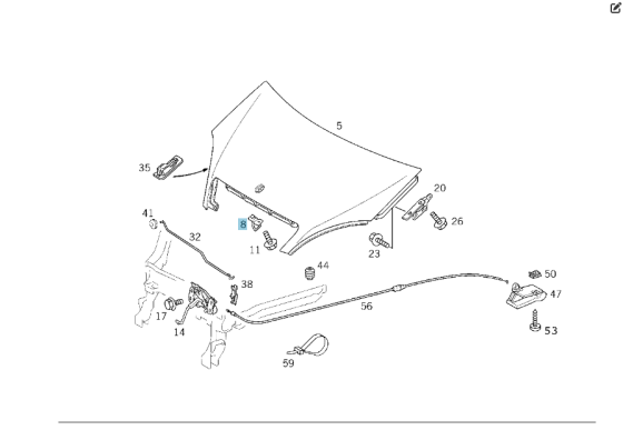 Mercedes-Benz  A1688800060 Запобіжний гак капота A-class W168 Одеса
