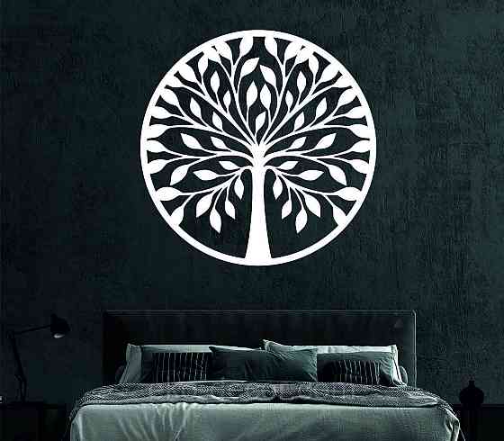 Декоративное настенное Панно «Дерево» Декор на стену 90*90 см, Белый Киев