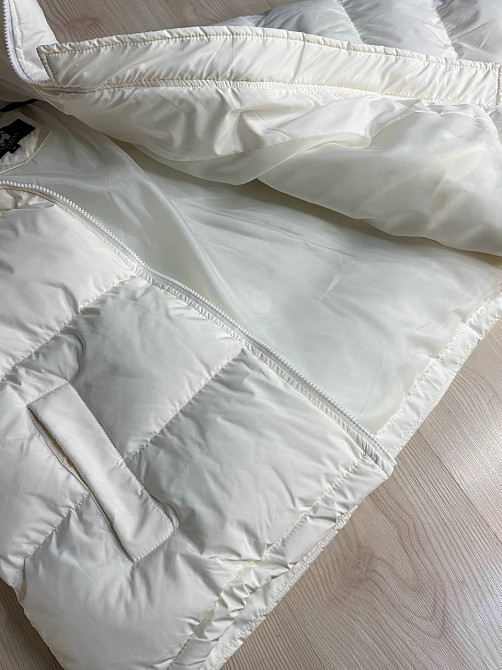 Куртка женская Haiziyuan 2603 оверсайз пуффер с воротником-стойкой молочная, молочний, M Киев - изображение 5