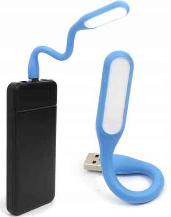 Світлодіодна USB Лампа гнутка 17 см Led Light для ноутбуків та повербанків Blue Нововолинськ