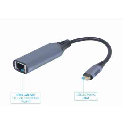 Адаптер USB-C to RJ45 Ethernet 1000Mbps Cablexpert (A-USB3C-LAN-01) Винница