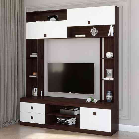 Стінка для вітальні Еверест Соната венге темний + білий (DTM-2252) Дніпро