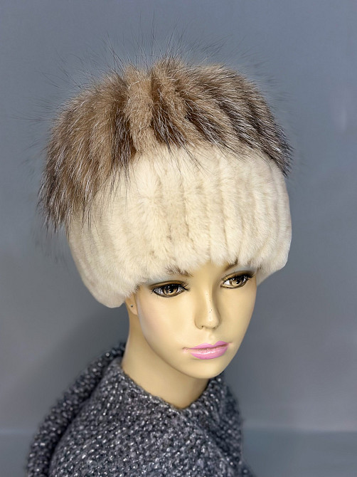 Шапка хутряна жіноча Анжеліка Молочний Харків - фото 1