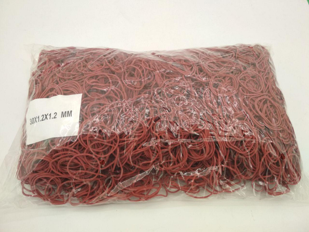 Резинки для денег канцелярские Plast №30 красные, банковские фиксирующие резинки для купюр 1.2 мм, 1 кг (1 пачка) Харьков - изображение 7