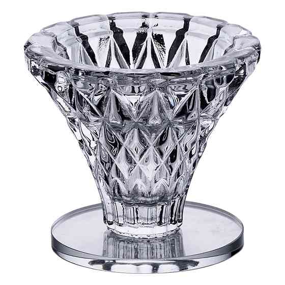 Yiwu Підсвічник скляний на ніжці 5×5.5 см декоративний прозорий підсвічник на стіл HP-4-59S Киев