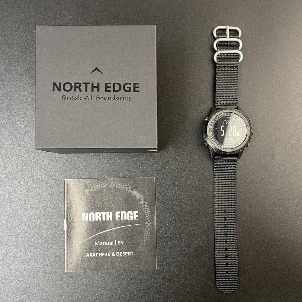 Часы мужские водостойкие тактические North Edge Desert 5BAR с компасом Черный Киев - изображение 8