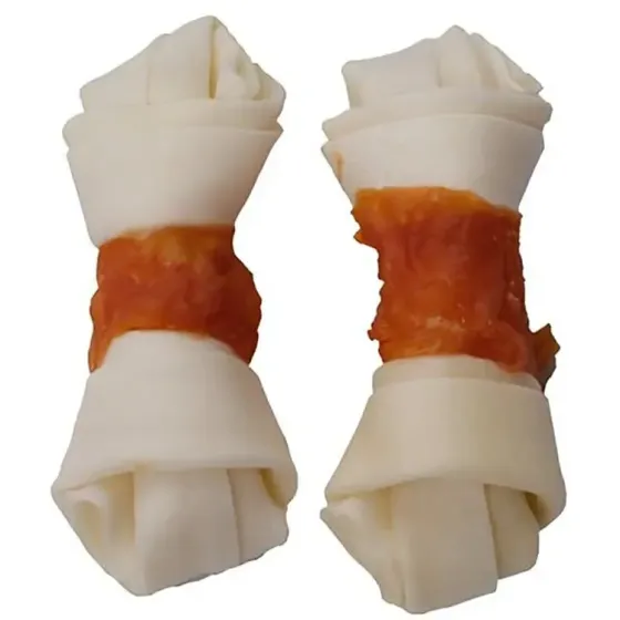 Ласощі для собак Вузлові кістки із сиром'ятної шкіри з курячим м'ясом для собак 500 г Київ