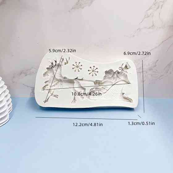 Молд новогодний 122 на 69 мм серый Киев