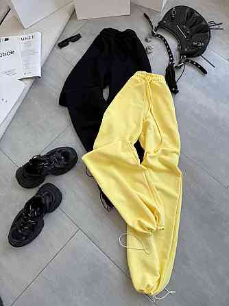 Женские базовые брюки - джоггеры турецкая петля пенье Банановый Одесса