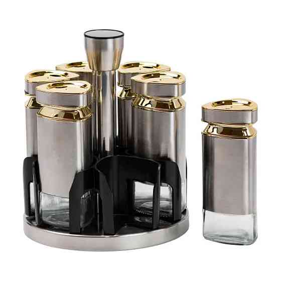 Набір ємностей для спецій на підставці 6 баночок по 120 мл HP1326 Київ