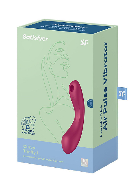 Вакуумный вибратор с тройной стимуляцией Satisfyer Curvy Trinity 1, бордовый Sex Aura Киев - изображение 8