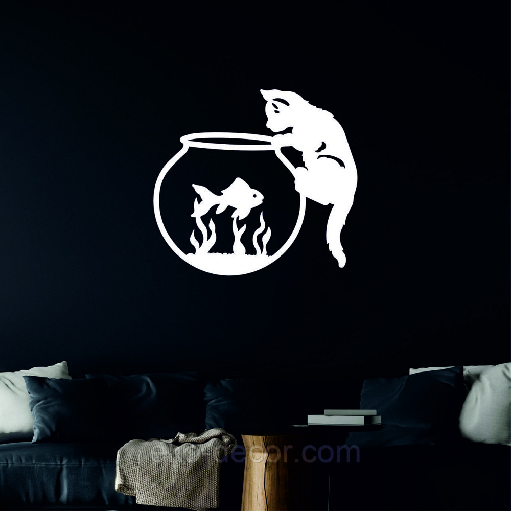 Декоративне настінне Панно «Кіт» Декор на стіну 90*82 см, Білий Київ - фото 7