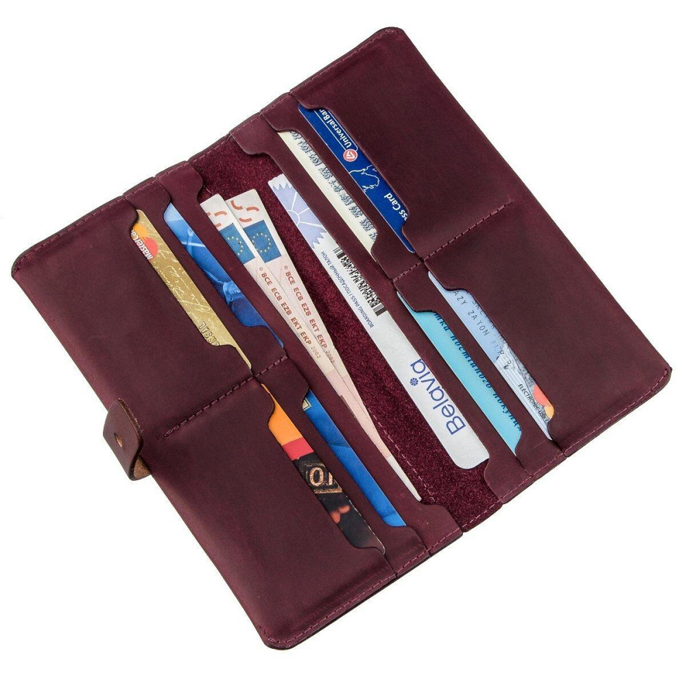 Гаманець жіночий з вінтажної шкіри SHVIGEL 16205 Бордовий Київ - фото 6