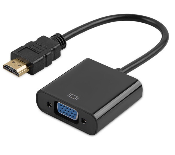 Перехідник HDMI M -> VGA F чорний (без звуку) OEM Вінниця - фото 1