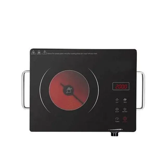 Інфрачервона плита Kingberg KB-2058, 1 конфорка, склокерамічна панель, таймер, 2000 Вт Одеса - фото 2