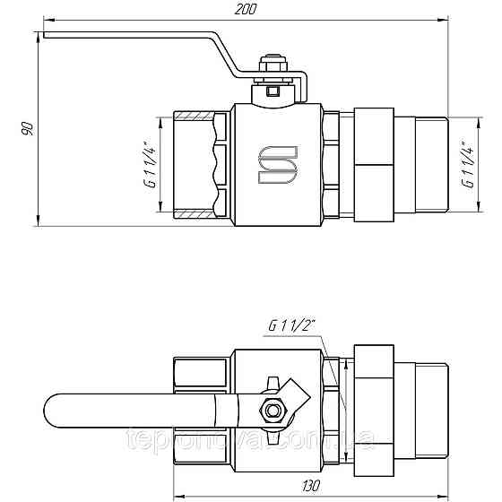 Кран шаровый прямой с американкой  SELBA 1 1/4″  КР SL1509 Черновцы