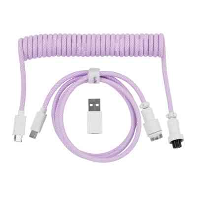 Дата кабель USB-C + USB A to USB-C 1.36m Coiled Aviator purple Keychron (CAB17_KEYCHRON) Винница