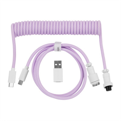 Дата кабель USB-C + USB A to USB-C 1.36m Coiled Aviator purple Keychron (CAB17_KEYCHRON) Винница - изображение 1
