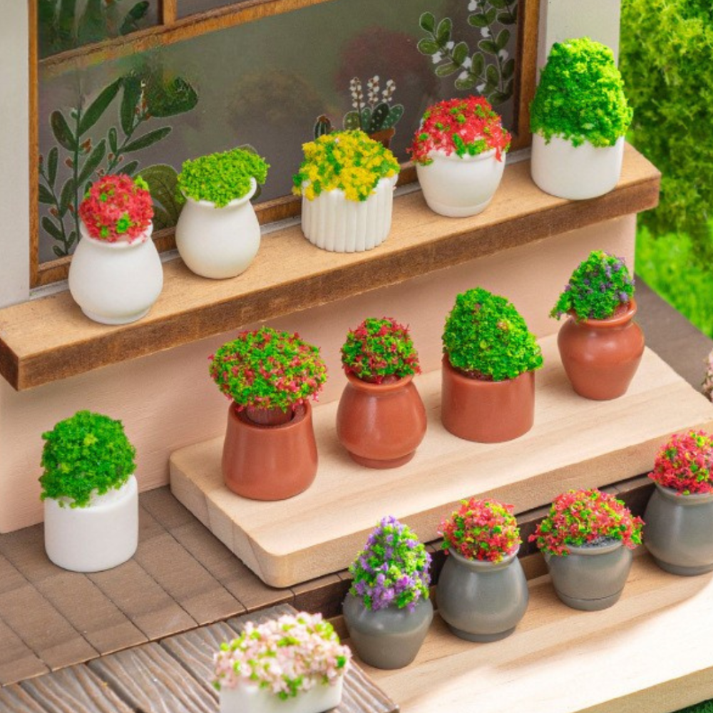 Мініатюрний вазон 2 х 1.7 см Червоні квіти для міні-саду та хендмейду Одеса - фото 1