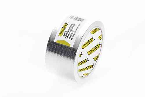 Лента клейкая алюминиевая армированная 50мм 10м UNIFIX Ровно