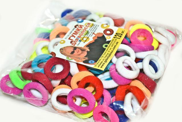 Резинки для волос цветные упаковка 120 шт Киев - изображение 1