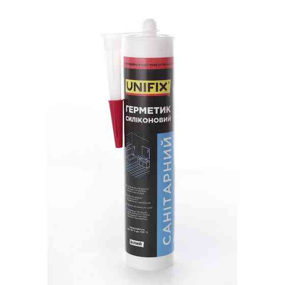 Герметик силиконовый санитарный UNIFIX (белый) 280мл Ровно