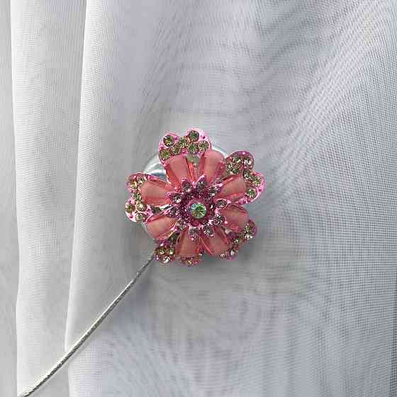 Уцінка! Магніти (2шт., пара) для штор, гардин "Flowers" колір рожевий 81-225/1 Київ