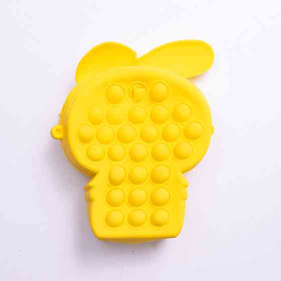 Дитяча силіконова сумочка-гаманець з поп-іт 15*10*3 см Жовтий HP-55-8Y Коломия