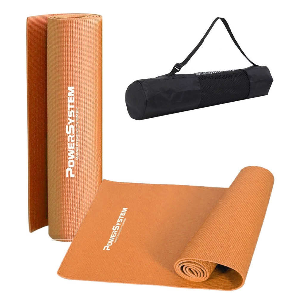 Килимок для йоги та фітнесу Power System PS-4014 PVC Fitness-Yoga Mat Orange (173x61x0.6) Кам'янське - фото 1