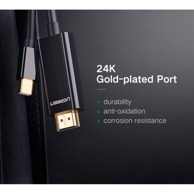 Кабель мультимедийный miniDisplayPort M to HDMI M 1.5m MD101 4K black Ugreen (20848) Винница - изображение 4