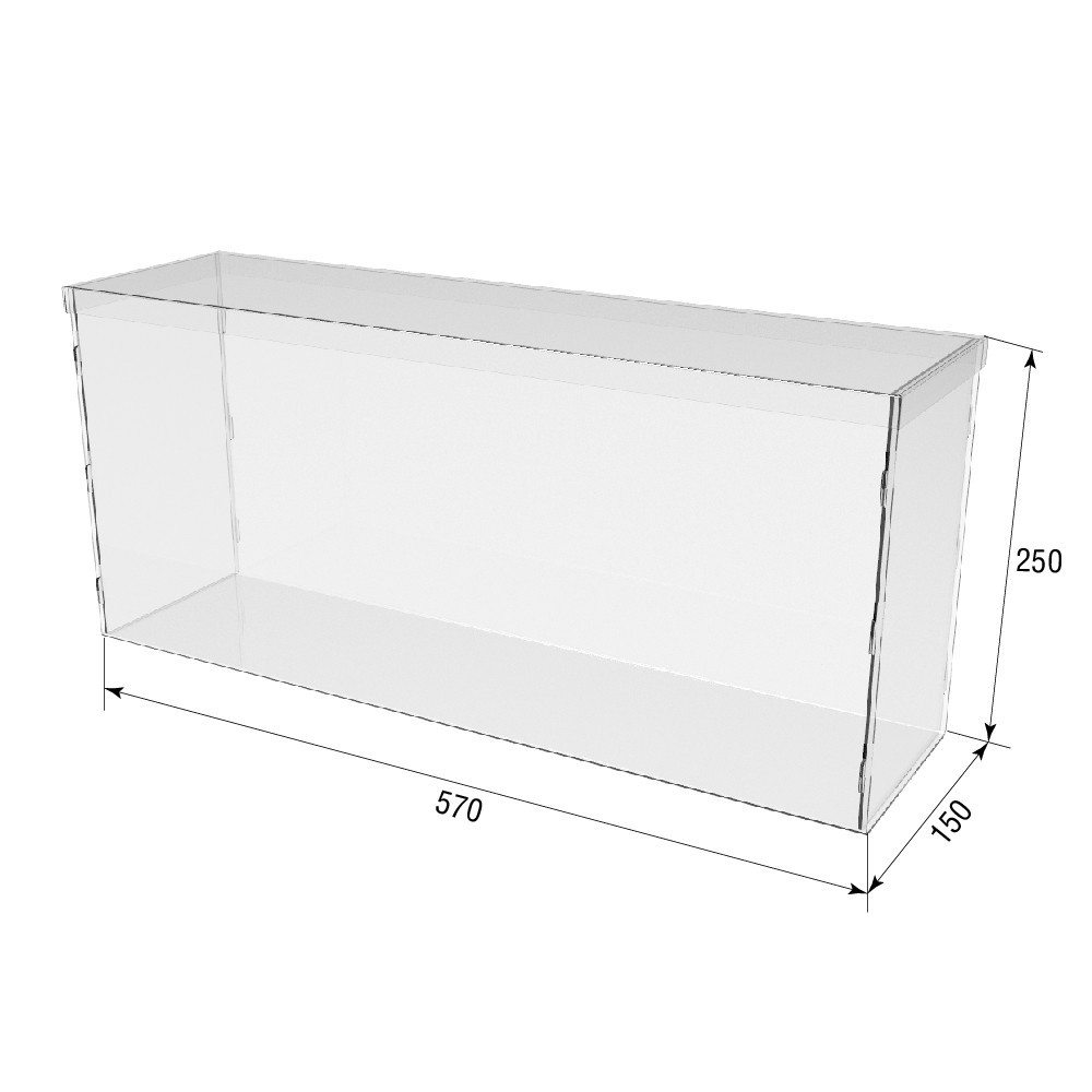 Коробка акриловая EKOSTAR 570х150х250 с крышкой Киев - изображение 3