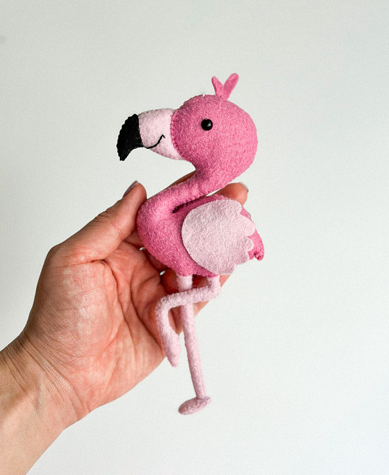 Іграшка з фетру ручної роботи Рожевий фламінго Київ - фото 1