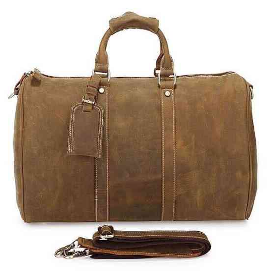 Сумка дорожня Vintage 14050 з вінтажній шкіри Коричнева Київ