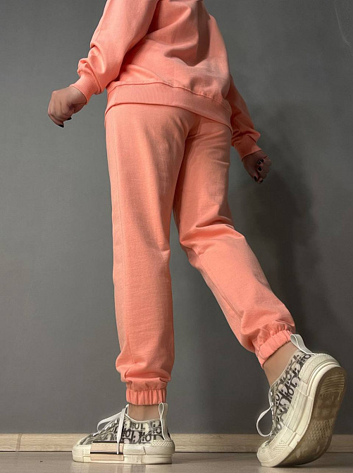 Костюм женский Pepper&mint FA24-01 базовый двунитка без утепления свитшот оверсайз и джогеры на резинке персиковый, персиковый, M Киев - изображение 16