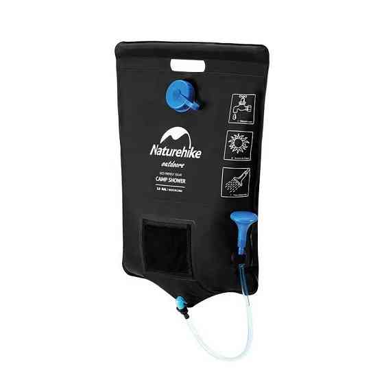 Компактний кемпінговий душ Naturehike NH21SJ032, 20 л, чорний Киев